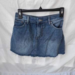 jean skirt frayed hem medium jean color size 11